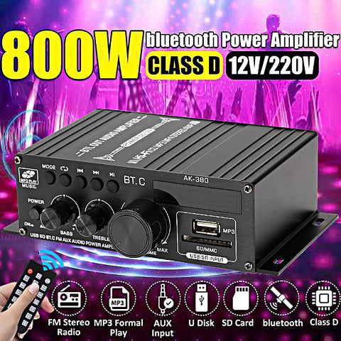 Bluetooth Amplifier Audio Karaoke Home Theater Amplifier-Veeddydropshipping