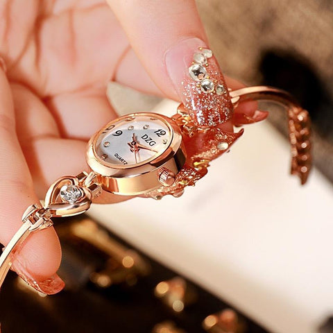 Fashion Women Heart Bracelet Watch Rose Gold Quartz Watch -JW01110-Veeddydropshipping
