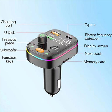 Bluetooth 5.0 Wireless FM Transmitter Dual Display-PA01185-Veeddydropshipping