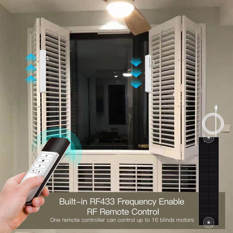 Tuya Bluetooth Smart Adjustable Blinds Motor USB Charging Plantation Shutters-TI01086-Veeddydropshipping
