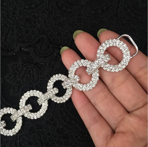 Round Rhinestone Bikini Connectors Buckle-HA00097-Veeddydropshipping