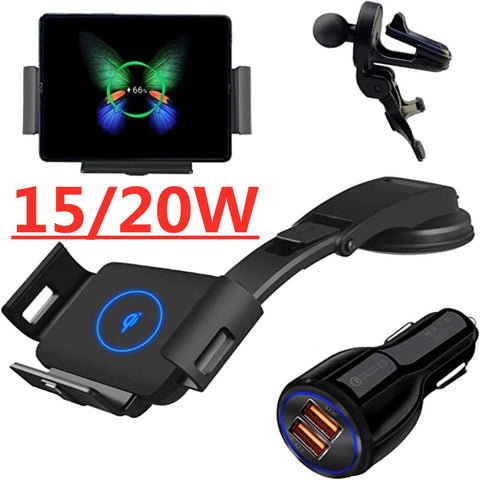 Car Wireless Charger 20W Auto Clamping Phone Mount-PA01200-Veeddydropshipping