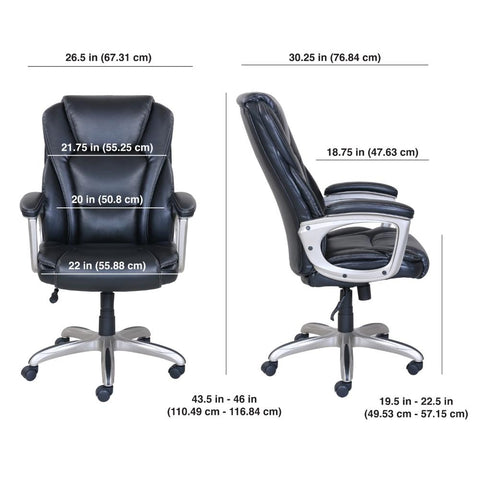 Heavy-Duty Bonded Leather Commercial Office Chair-HA01603-Veeddydropshipping
