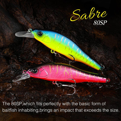 Suspending Minnow 80mm 10.3g Fishing Lure Sabre Long Casting Artificial Hard-OS00511-Veeddydropshipping