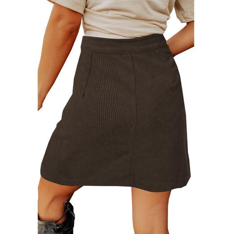 Women Casual High Waist Wide Leg Mini Party Skirt-WF00435-Veeddydropshipping
