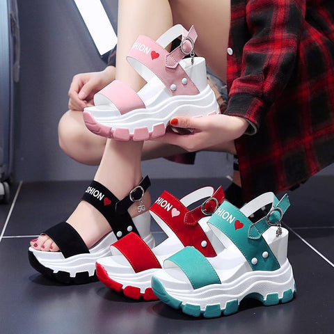 Summer Chunky High Heels Female Wedges Shoes for Women-BS00896-Veeddydropshipping
