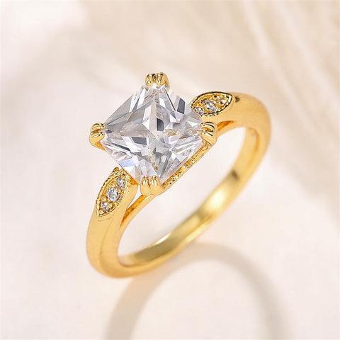Square Cubic Zirconia Wedding for Women Engagement Rings  -JW00560-Veeddydropshipping