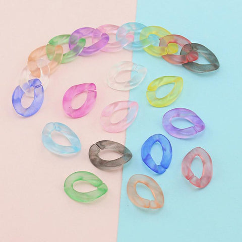 color Acrylic Twisted Chains Parts Beads Diy Jewelry Findings -JW01649-Veeddydropshipping