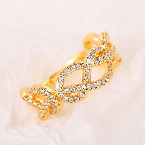 Twist Design Ring for Woman CZ Female Finger Fashion Jewelry-JW01407-Veeddydropshipping