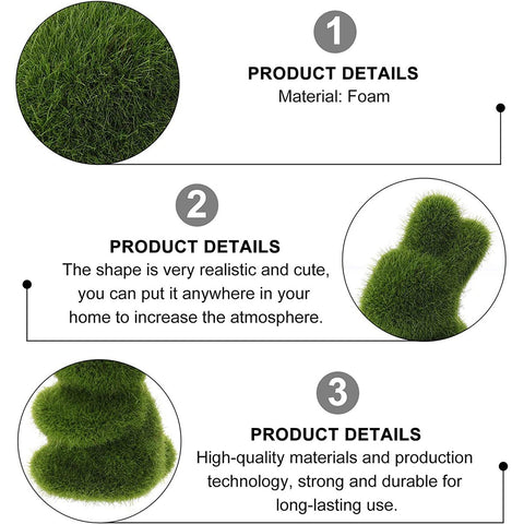 Easter Moss Rabbit Sculptures Bunny Figurines-HA00317-Veeddydropshipping