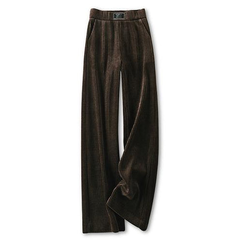 women wide leg pants Plush Length Trousers-WF00620-Veeddydropshipping