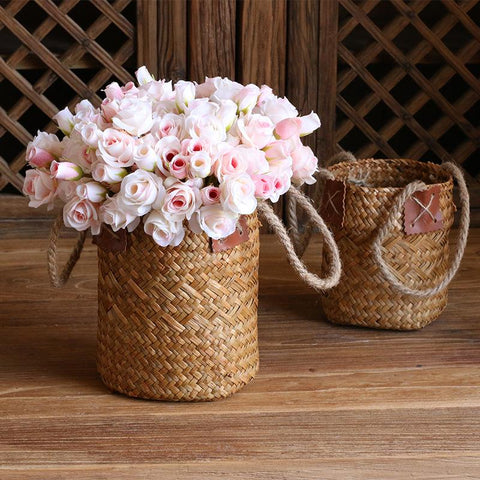 Small Rose Bouquet Silk Flower Home Table Decoration-HA01861-Veeddydropshipping