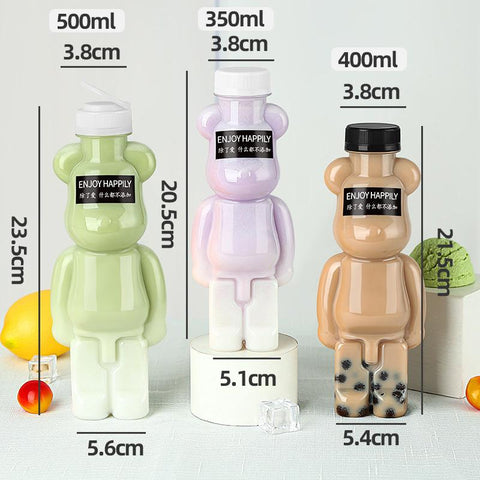 Tea Bottle Puppet Bear Shaped Thickened Net Cup-HA01274-Veeddydropshipping