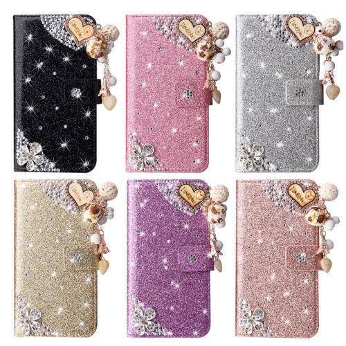 For iPhone 14 Pro Max 13 12 X XS XR 7 Bling Wallet Flip Leather Case Phone Cover-PA00127-Veeddydropshipping