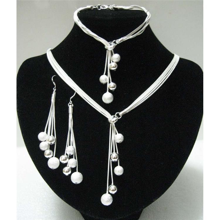 925 sterling silver high-quality beads Necklace Bracelet Earring  -JW00338-Veeddydropshipping