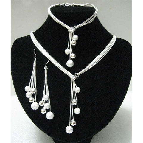 925 sterling silver high-quality beads Necklace Bracelet Earring  -JW00338-Veeddydropshipping