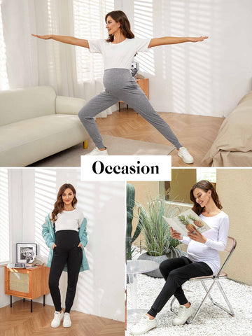 Liu &amp; Qu Maternity Women&#39;s Casual Pants Pregnancy Stretchy-TB00557-Veeddydropshipping