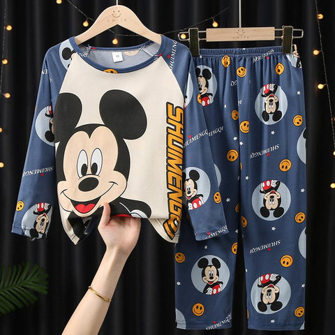 Disney Elsa Anna Frozen Pajamas Sets Cartoon Print Nightwear-TB01053-Veeddydropshipping