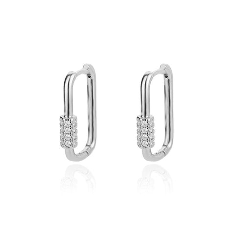 Stainless Steel Square Earrings For Women  Cubic Zirconic -JW01434-Veeddydropshipping