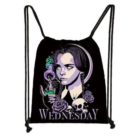 Nevermore Academy Drawstring Bags Lady Storage Bags Gothic Girls-BS00048-Veeddydropshipping