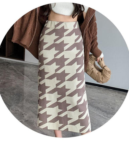 Women Knitted Long Skirts High Waist-WF00635-Veeddydropshipping