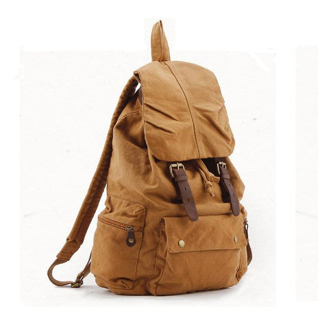 Canvas backpack Men&#39;s backpack school bag drawstring-BS00296-Veeddydropshipping