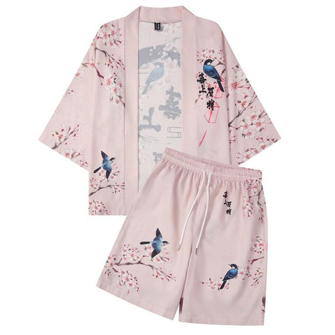 Sets Sexy Cardigan Kimono Robe Shorts Pyjamas Suit M-XXL Sleepwear-MF01661-Veeddydropshipping