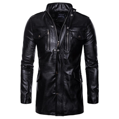 Street Windbreaker Coat Plush Men Leather Locomotive-MF01353-Veeddydropshipping