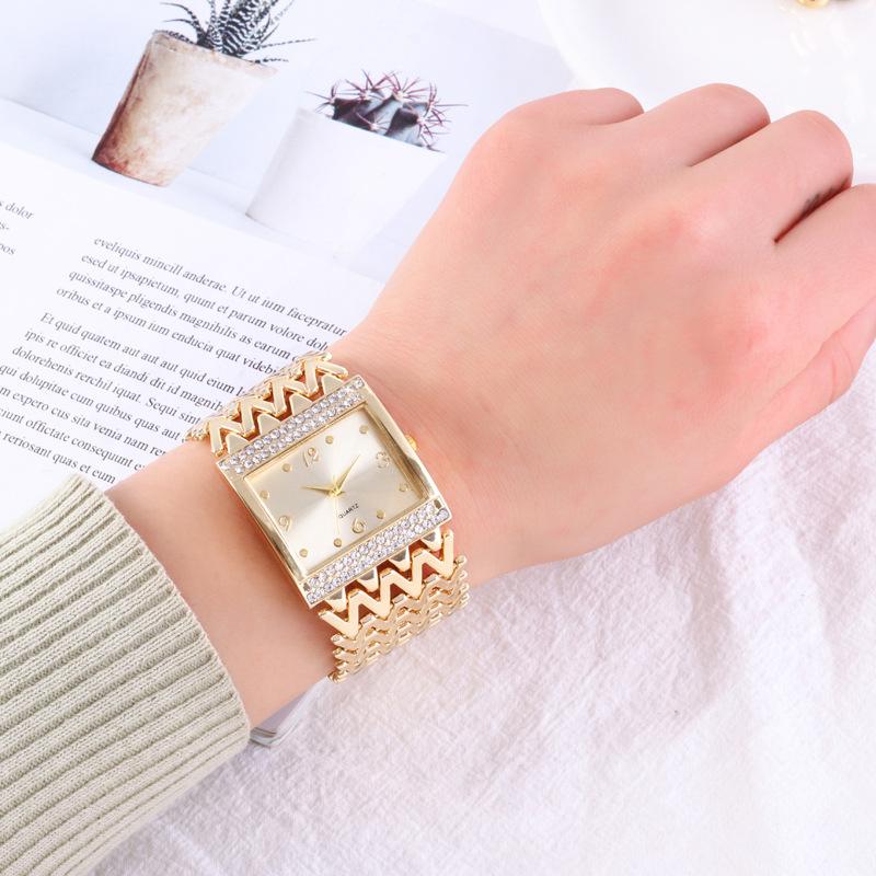 Square Wrist Watches  Stainless Steel Gold Female Watch-JW00891-Veeddydropshipping