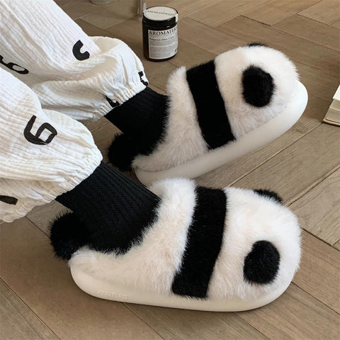 Panda Indoor Slippers Fluffy Winter Warm Slippers-BS01275-Veeddydropshipping
