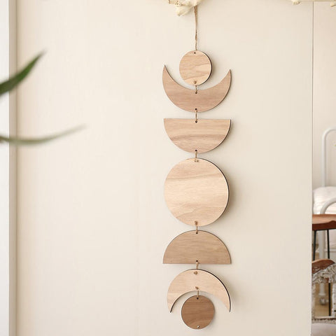 Wooden Moon Phase Garland Wall Decor-HA00234-Veeddydropshipping