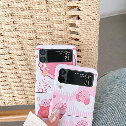Kirby Kawaii Samsung Galaxy Z Flip3 Mobile Phone Case Folding Screen-PA00228-Veeddydropshipping