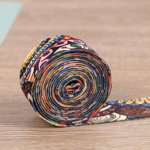 Colored Printed Adjustable Yoga Belt Yoga Stretch Belt Washable-OS01482-Veeddydropshipping