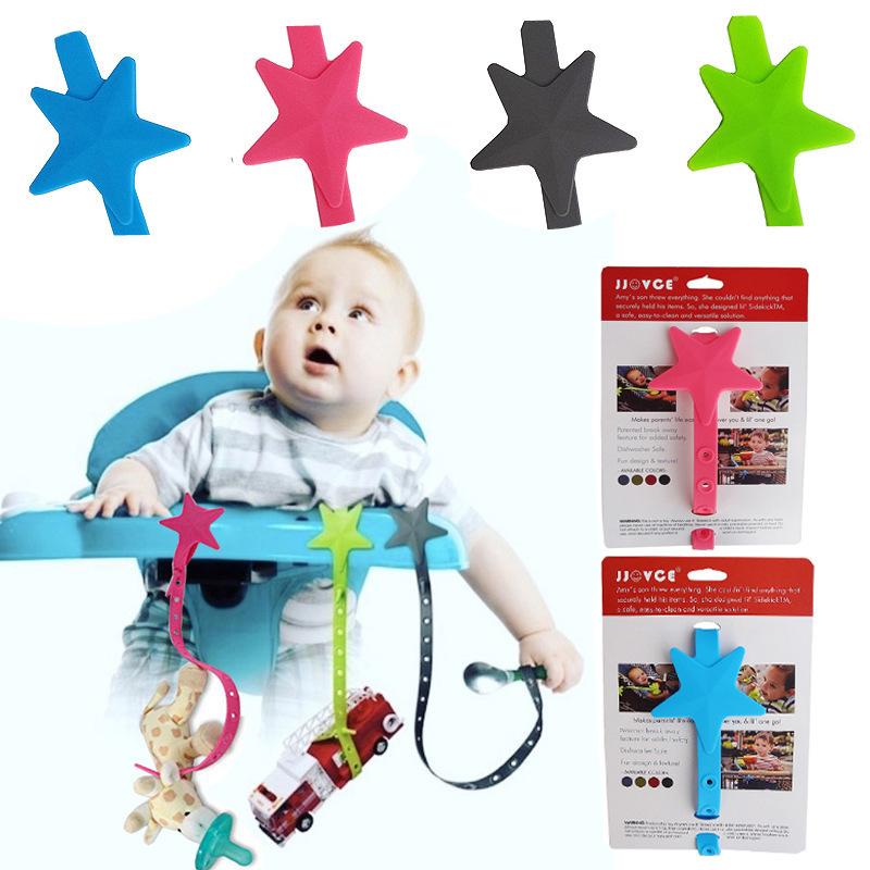Baby Accessories Star Pacifier Chain Strap Silicone Stroller Hook Toy-TB00739-Veeddydropshipping