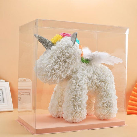 Eternal Unicorn Artificial Flower Wings Crown-HA00768-Veeddydropshipping