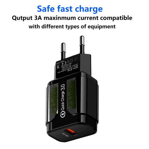 AIXXCO 5V 2A EU Plug LED Light 2 USB Adapter Mobile Phone Wall PD Charger Charger Fast Charger-PA00361-Veeddydropshipping
