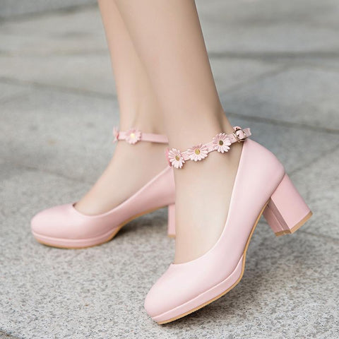 Children Girls High heel Shoes Kids Princess Sandals Fashion Flowers-TB00151-Veeddydropshipping