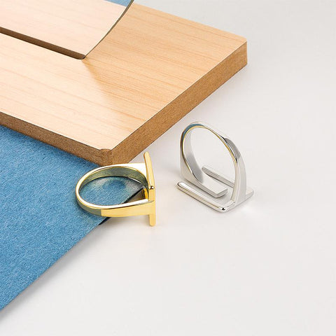 Silver Color Geometric Glossy Rings for Women Personality Ring -JW01393-Veeddydropshipping