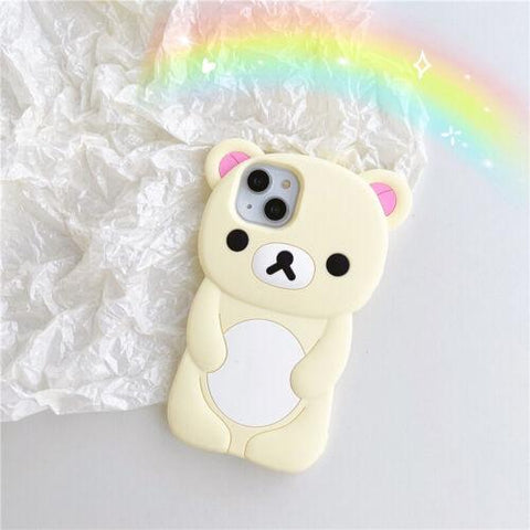 Cute Bear Cartoon Silicone Soft Phone Case Cover for iPhone 11 13 14 Pro Max-PA00148-Veeddydropshipping