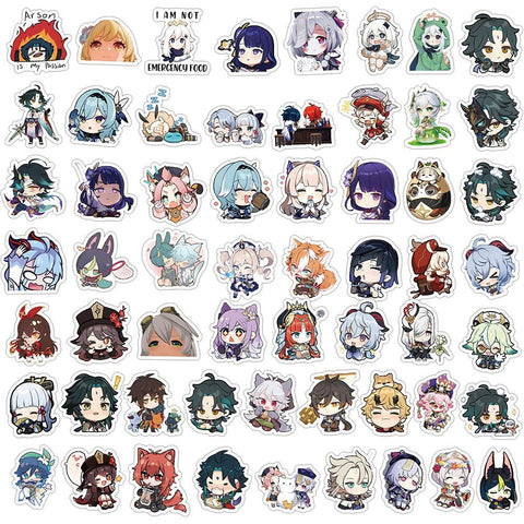 10/30/60Pcs Anime Genshin Impact Stickers Cute for Toys DIY Scrapbook-TB01638-Veeddydropshipping