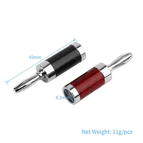 8.0mm Banana Plug Connectors Male Audio Adapter For Speaker Screw Rhodium -CE00218-Veeddydropshipping