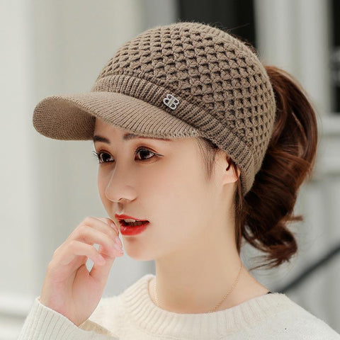 Baseball Caps Women Twist Knit Hats-WF01356-Veeddydropshipping