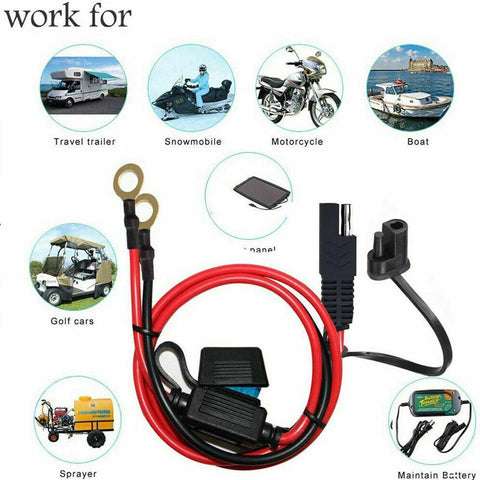 12V Charger Cable for Motorcycle Battery Terminal To SAE Quick Extension Cord Cable-CE00188-Veeddydropshipping
