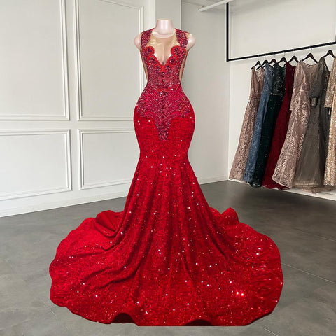 Stuning Mermaid Style Mesh Prom Dresses-WF01620-Veeddydropshipping