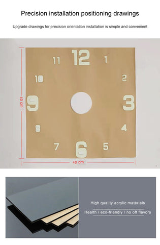 3D Wall Clock Luminous Frameless Wall Stickers-HA00205-Veeddydropshipping