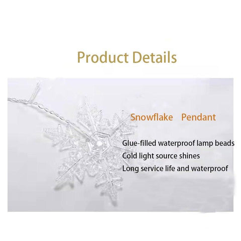 LED Curtain Snowflake String Lights Indoor&amp;Outdoor Wave Lighting-TI00912-Veeddydropshipping
