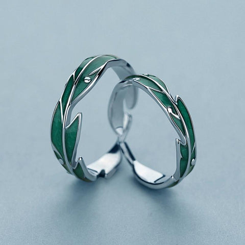 2Pcs/set Romantic Couple Rings For Women Men Punk Heart -JW01390-Veeddydropshipping