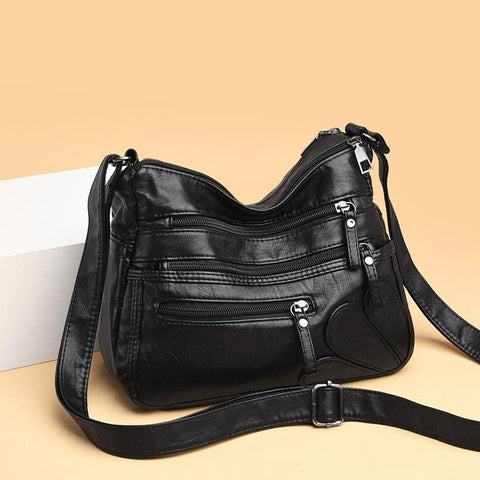 Bag Pu Leather Crossbody Bag Multi-pockets Messenger-BS00091-Veeddydropshipping