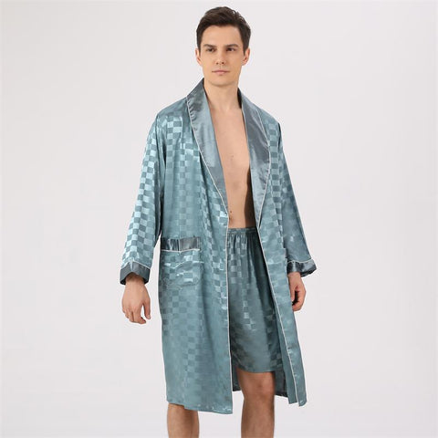Size Satin Bathrobe Soft Cozy Long-sleeved Hotel Sauna-MF01564-Veeddydropshipping