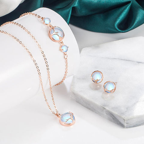 925 Sterling Silver Jewelry Set Crystal Earrings Bracelets Necklace-JW00207-Veeddydropshipping